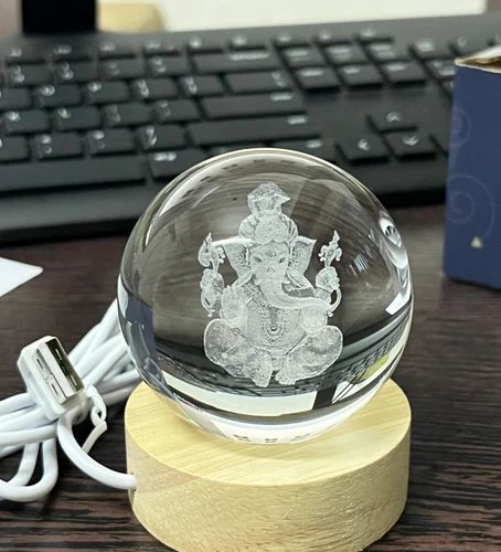 3D Crystal Lamp ( Ganesh/Lakshmi )