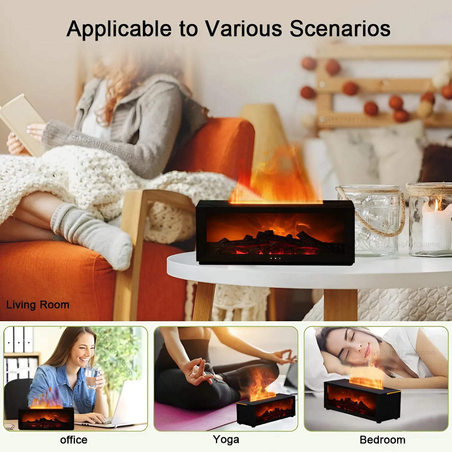 Air Humidifier Flame Diffuser